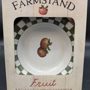 Sakura Farmstand Fruits Stoneware Soup Bowls